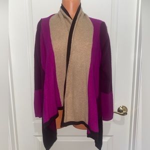 CHARTER CLUB Cashmere Cardigan Sweater PS Petite Small $200 Color block camel